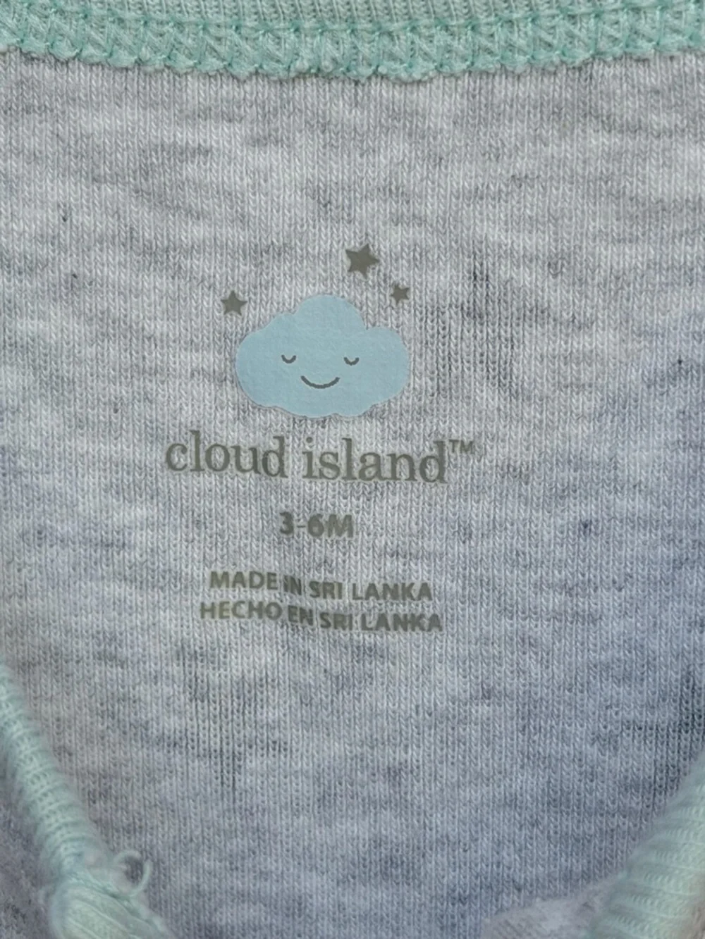 3-6 MTH cloud island Sage & Gray Baby Footed One-Piece Pack